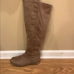 Thigh high tan boots